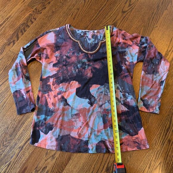 Soft Surroundings Embellished Tunic Multicolor Modal Art To Wear Lagenlook EUC - Picture 5 of 9